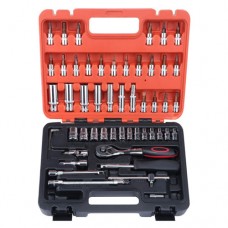 SET 53 PZ BUSSOLE E PUNTE DA 1/4" CON CRICCHETTO REVERSIBILE CON VALIGETTA 1737